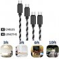 USB Type C Cable, AKEDRE USB C Cable 4Pack [10FT 6FT 3FT 3FT] Nylon Braided Fast