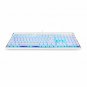 Gaming Illuminated Wired Keyboard LED Backlit Aluminium Blue Switch For PC White