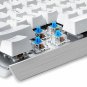 Gaming Illuminated Wired Keyboard LED Backlit Aluminium Blue Switch For PC White