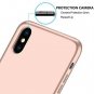 iPhone Xs MAX Case Liquid Silicone Gel Rubber Shockproof Soft Microfiber Pink