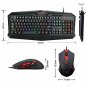 Gaming Mouse & Keyboard Combo LED Backlit Silent With Wrist Rest Durable Black