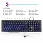 Wired Gaming Keyboard 3 Colors LED Backlit USB Comfortable For Working Or Gaming