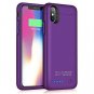 Iphone XS Battery Case 4000mAh Power Bank Portable Charging Cover Slim Purple