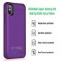 Iphone XS Battery Case 4000mAh Power Bank Portable Charging Cover Slim Purple
