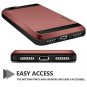iPhone 8 Plus Case Hard Shell Armor Dual Layer Anti Scratch ID Slot Matte Red