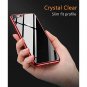 iPhone 8 Plus 7 Plus Case Electroplated Frame Soft Cover Clear Slim Back & Red
