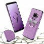 Samsung Galaxy S9 Plus Glitter Case Shock Absorbing TPU Rubber Kickstand Purple