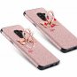 Samsung Galaxy S9 Plus Glitter Case Shock Absorbing Rubber Kickstand Rose Gold