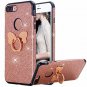 iPhone 8 Plus Glitter Case Bling Sparkle Shock Absorbing Ring Grip Holder Pink