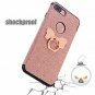 iPhone 8 Plus Glitter Case Bling Sparkle Shock Absorbing Ring Grip Holder Pink