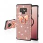 Samsung Galaxy Note 9 Glitter Case Kickstand Shockproof TPU Rubber Rose Gold