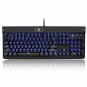 Gaming Illuminated Wired Keyboard LED Backlit Aluminium Blue Switch For PC