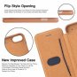 iPhone Xs Wallet Case Ultra Slim Flip Folio PU Leather Card Slot Cover Brown NEW