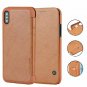 iPhone Xs Wallet Case Ultra Slim Flip Folio PU Leather Card Slot Cover Brown NEW