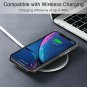 iPhone XR Wallet Case Soft Fabric Premium PU Card Holder Leather Charcoal Black