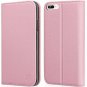 iPhone 8 Plus Wallet Case Genuine Leather Kickstand Card Slots Cover Pink NEW