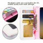 Samsung Galaxy S9 Wallet Case PU Leather Card Slot Wrist Strap Kickstand Flower