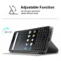 BlackBerry KEY2 Wallet Case Holster PU Leather Silicone Shockproof Magnetic Grey