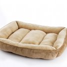 Pet Bed For Dog And Cat Ultra Plush Soft Interior Warm Anti-Slip Indoor Beige
