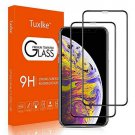 Tuxlke iPhone XS Screen Protector, (Black, 2 Packs) Tempered Glass Screen Protec