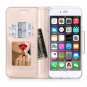 iPhone 8 Case Slim Wallet PU Leather Card Slots Kickstand Magnetic Closure Pink