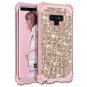 Samsung Galaxy Note 9 Shockproof Case Sparkle Glitter Heavy Duty Rose Gold