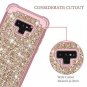 Samsung Galaxy Note 9 Shockproof Case Sparkle Glitter Heavy Duty Rose Gold