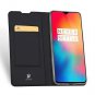 OnePlus 6T Case PU Leather Flip Folio Protective Cover Card Slot Kickstand Black