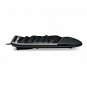 Wired Ergonomic Keyboard Media Keys Durable Comfortable For PC Cable Black
