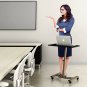 SHW Height Adjustable Mobile Laptop Stand Desk Rolling Cart