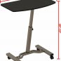 SHW Height Adjustable Mobile Laptop Stand Desk Rolling Cart