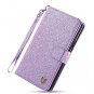 Samsung Galaxy Note 9 Case Leather Cash Pockets Wallet Flip PU Shiny Slim Purple