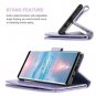 Samsung Galaxy Note 9 Case Leather Cash Pockets Wallet Flip PU Shiny Slim Purple