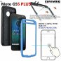 Moto G5S Plus Case With Built In Screen Protector Kickstand Heavy Duty Blue