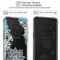 Samsung Galaxy S9 Silicone Case Soft Flexible TPU Blue Rubber Slim Fit Flower