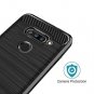 LG V40 Thinq Case [Slim Thin] Carbon Fiber TPU Shock Absorption Flexible Black