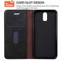 OnePlus 6T Case Wallet Classic Leather Folding Flip Protective Shockproof Black