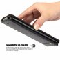 OnePlus 6T Case Wallet Classic Leather Folding Flip Protective Shockproof Black