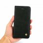 OnePlus 6T Case Wallet Classic Leather Folding Flip Protective Shockproof Black