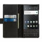 BlackBerry Key2 Case. Flip Leather Wallet Cover with Card Slots for Key2, Black