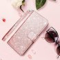 Samsung Galaxy S9 Wallet Case Luxury Glitter PU Leather Cash Holder Cover Pink