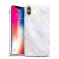 iPhone XS / X Case Soft Flexible TPU Shockproof Slim Durable Marble Grey Gold