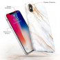 iPhone XS / X Case Soft Flexible TPU Shockproof Slim Durable Marble Grey Gold