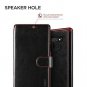 Samsung Galaxy Note 9 Case Leather Wallet  Flip PU 3 Cards Slots Slim Black Red