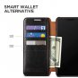 LG V40 Case, VRS Design [Black] Drop Protection Cover Classy Slim Premium PU Lea