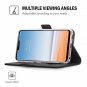 LG G7 Wallet Flip Case Kickstand Protective Cover Shockproof Card Slots Black