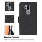 LG G7 Wallet Flip Case Kickstand Protective Cover Shockproof Card Slots Black