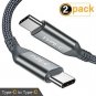 USB C to USB C Cable 2 Pack/6.6ft AkoaDa USB Type C Fast Charger Cable Nylon Bra