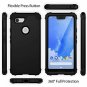 Google Pixel 3 XL Case Three Layer Heavy Duty Shockproof Anti-Fingerprint Black
