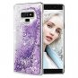 Samsung Galaxy Note 9 Case Girls Sparkle Floating Glitter Liquid Bumper Purple
